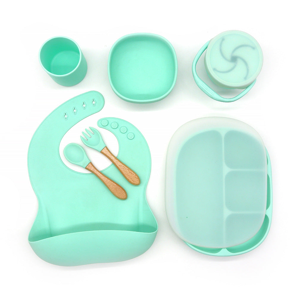 Children's Bowl Dinner Plate Spoon Fork Anti-drop Snack Cup Feeding Tableware Set