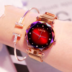 Load image into Gallery viewer, Rose Gold Women Watches Fashion Diamond Ladies Starry Sky Magnet Watch Waterproof Female Wristwatch
