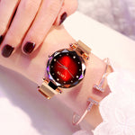 Load image into Gallery viewer, Rose Gold Women Watches Fashion Diamond Ladies Starry Sky Magnet Watch Waterproof Female Wristwatch
