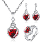 Load image into Gallery viewer, Heart-shaped Ruby Jewelry Suit
