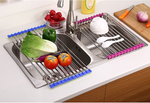 Load image into Gallery viewer, Folding Kitchen Drain Sink Rack Stainless Steel
