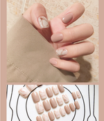 Load image into Gallery viewer, Light khaki smudge false nails
