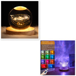 Load image into Gallery viewer, LED Water Ripple Ambient Night Light USB Rotating Projection Crystal Table Lamp RGB Dimmable Home Decoration 16 Color Gifts
