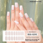 Load image into Gallery viewer, Pure Color UV Gel Nail Sticker Semi-curing Gel Nail Stickers Heating Lamp
