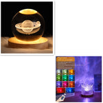 Load image into Gallery viewer, LED Water Ripple Ambient Night Light USB Rotating Projection Crystal Table Lamp RGB Dimmable Home Decoration 16 Color Gifts
