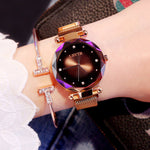 Load image into Gallery viewer, Rose Gold Women Watches Fashion Diamond Ladies Starry Sky Magnet Watch Waterproof Female Wristwatch
