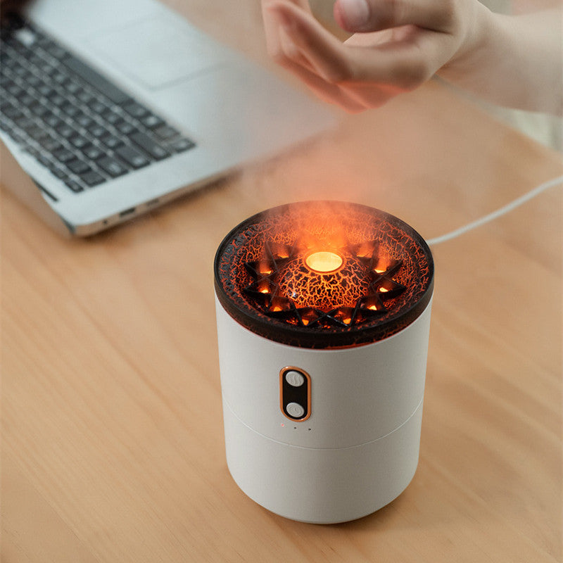 Volcanic Flame Aroma Essential Oil Diffuser USB Portable Jellyfish Air Humidifier Night Light Lamp Fragrance Humidifier