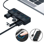 Load image into Gallery viewer, USB 2.0 HUB Multi USB Splitter 4 Expander USB Power Adapter Indicator Power USB Drives For Laptop PC
