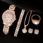 Load image into Gallery viewer, Women&#39;s Diamond Fashion Roman Quartz Watch Five-piece Set
