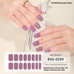 Load image into Gallery viewer, Pure Color UV Gel Nail Sticker Semi-curing Gel Nail Stickers Heating Lamp
