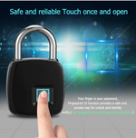 Load image into Gallery viewer, Fingerprint padlock smart lock anti-theft door lock outdoor door padlock luggage lock fingerprint padlock
