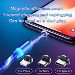 Load image into Gallery viewer, Magnetic Charging Cable Streamer Fast Charging Cable Lighting Micro USB Cable LED Magnet Charger Type-C Cable
