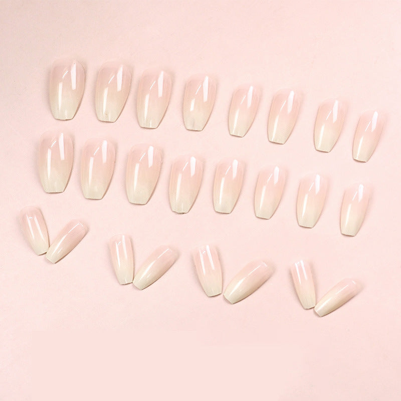 Pink Mid-length Nail Sequins White Cute Sweet And Simple Wear