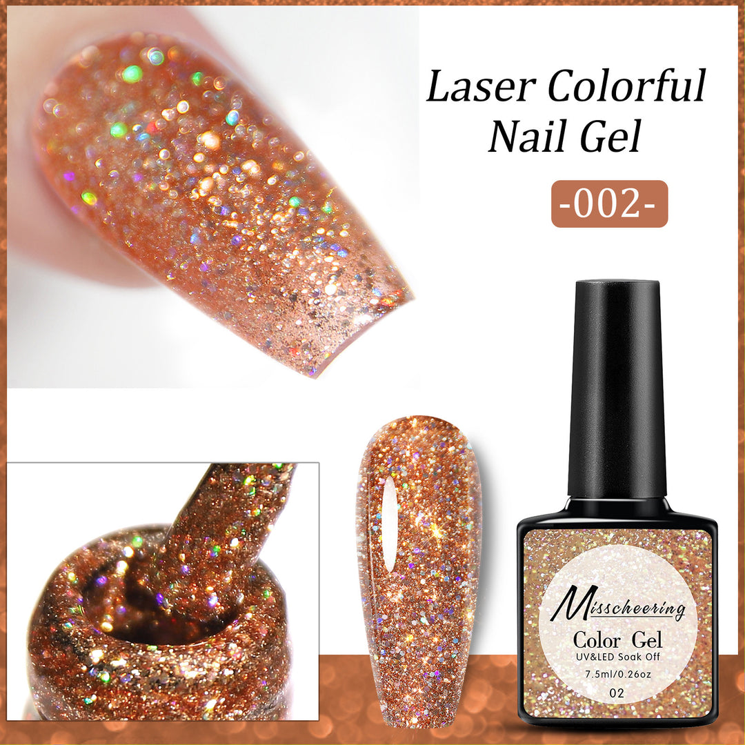 Popular Diamond In The Debris Glue Sequins Laser UV Polish Nail Art