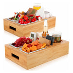 Load image into Gallery viewer, Wooden Snack Tray Table Stand Storage Box
