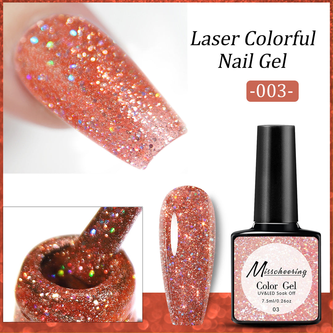 Popular Diamond In The Debris Glue Sequins Laser UV Polish Nail Art