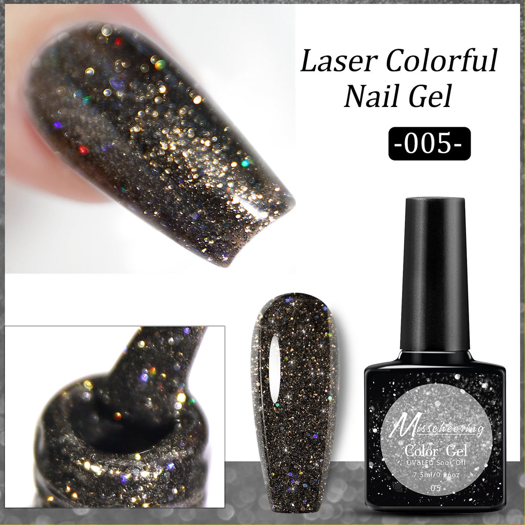 Popular Diamond In The Debris Glue Sequins Laser UV Polish Nail Art