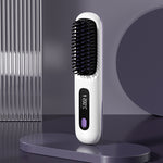 Load image into Gallery viewer, 2 In 1 Straight Hair Comb Wireless Hair Straightener Brush Hair Fast Heating Portable Hot Curler USB Charging
