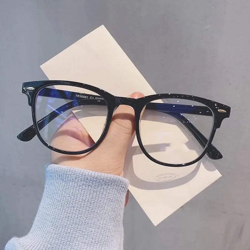 Men Women Finished Myopia Glasses Vintage Oval Frame Blue Light Blocking Eyeglasses Nearsighted Glasses Minus 0 To -6.0