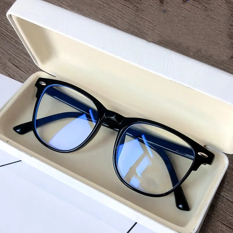 Men Women Finished Myopia Glasses Vintage Oval Frame Blue Light Blocking Eyeglasses Nearsighted Glasses Minus 0 To -6.0