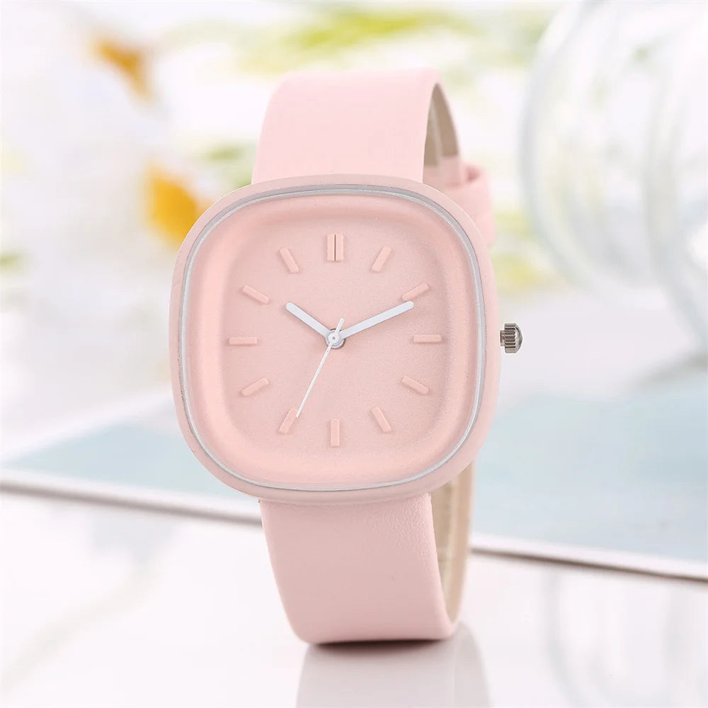 Simple Women’s Square Watches Luxury Brand Ladies Solid Quartz Watch Leather Straps Wristwatche Female Korean Clock