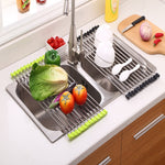 Load image into Gallery viewer, Folding Kitchen Drain Sink Rack Stainless Steel
