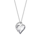 Load image into Gallery viewer, 925 Sliver Heart Shaped Geometric Necklace Jewelry Women&#39;s Clavicle Chain Valentine&#39;s Mothers Day Gift
