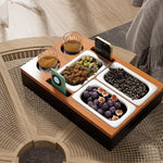 Load image into Gallery viewer, Wooden Snack Tray Table Stand Storage Box
