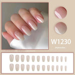 Load image into Gallery viewer, Pink Mid-length Nail Sequins White Cute Sweet And Simple Wear
