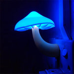 Load image into Gallery viewer, LED Night Light Mushroom Wall Socket Lamp EU US Plug Warm White Light-control Sensor Bedroom Light Home Decoration
