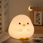 Load image into Gallery viewer, Cute Duck LED Night Lamp Cartoon Silicone USB Rechargeable Sleeping Light Touch Sensor Timing Bedroom Bedside Lamp For Kid Gift Home Decor
