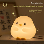 Load image into Gallery viewer, Cute Duck LED Night Lamp Cartoon Silicone USB Rechargeable Sleeping Light Touch Sensor Timing Bedroom Bedside Lamp For Kid Gift Home Decor
