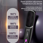 Load image into Gallery viewer, 2 In 1 Straight Hair Comb Wireless Hair Straightener Brush Hair Fast Heating Portable Hot Curler USB Charging
