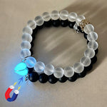 Load image into Gallery viewer, Fashion Jewelry 2pcs Handmade Crown Beaded Charms Bracelet Luminou Heart Glow In The Dark Couple Bracelet For Lovers.
