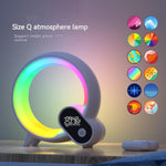 Load image into Gallery viewer, Creative Q Light Analog Sunrise Digital Display Alarm Clock Bluetooth Audio Intelligent Wake-up Q Colorful Atmosphere Light
